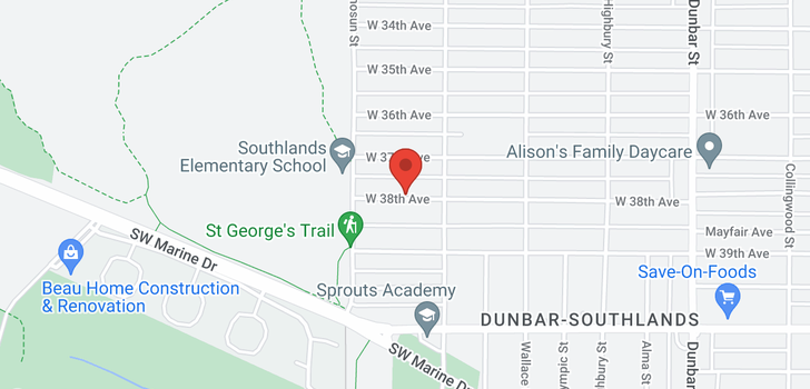 map of 4039 W 38 TH AVENUE